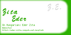 zita eder business card